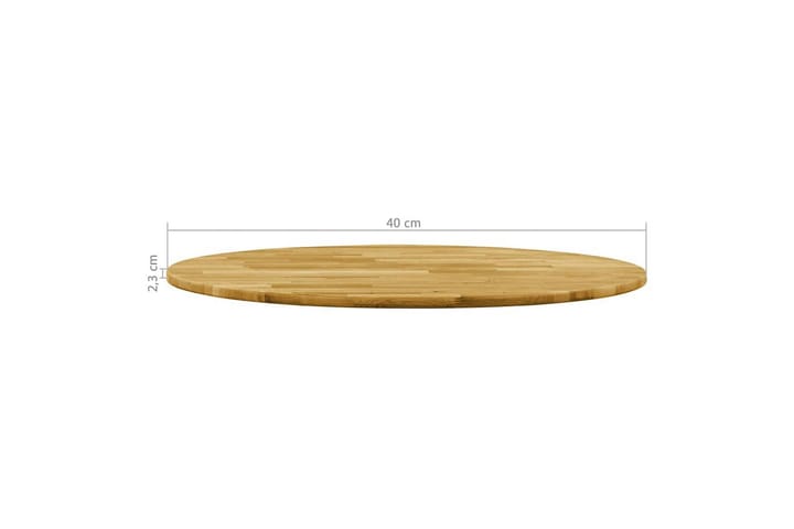 Pöytälevy kiinteä tammipuu pyöreä 23mm 400mm - Ruskea - Pöydänjalat & tarvikkeet - Pöytälevy