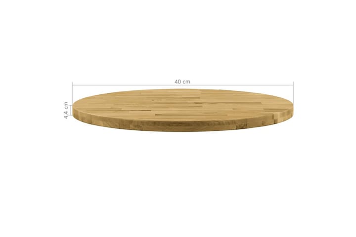 Pöytälevy kiinteä tammipuu pyöreä 44mm 400 mm - Ruskea - Pöydänjalat & tarvikkeet - Pöytälevy