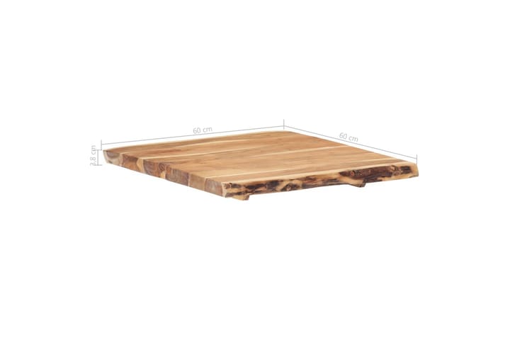 Pöytälevy täysi akaasiapuu 60x60x3,8 cm - Ruskea - Pöydänjalat & tarvikkeet - Pöytälevy