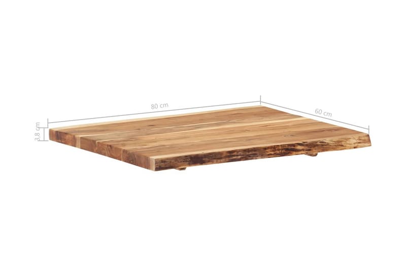 Pöytälevy täysi akaasiapuu 80x60x3,8 cm - Ruskea - Huonekalut - Pöytä & ruokailuryhmä - Pöydän tarvikkeet - Pöytälevy