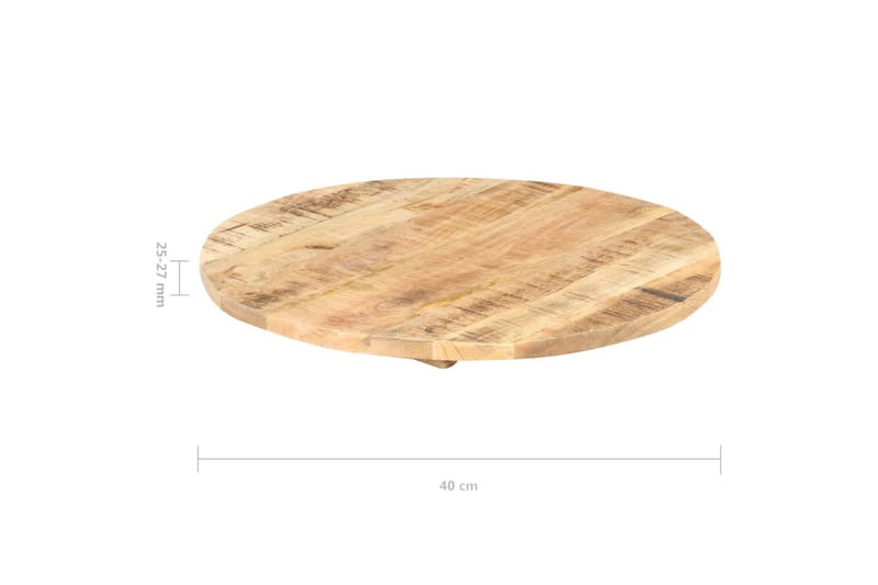 Pöytälevy täysi mangopuu pyöreä 25-27mm 40 cm - Ruskea - Huonekalut - Pöytä & ruokailuryhmä - Pöydän tarvikkeet - Pöytälevy