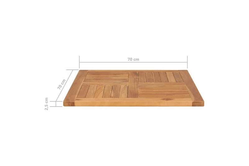 Pöytälevy täysi tiikki 70x70x2,5 cm - Ruskea - Huonekalut - Pöytä & ruokailuryhmä - Pöydän tarvikkeet - Pöytälevy