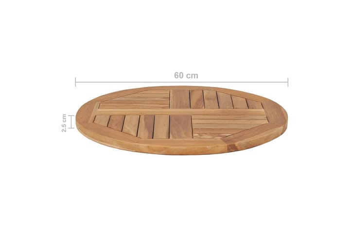 Pöyt�älevy täysi tiikki pyöreä 2,5 cm 60 cm - Ruskea - Pöytälevy - Pöydänjalat & tarvikkeet