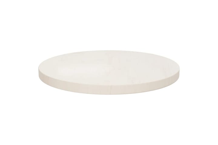 Pöytälevy valkoinen Ã˜40x2,5 cm täysi mänty - Valkoinen - Pöytälevy