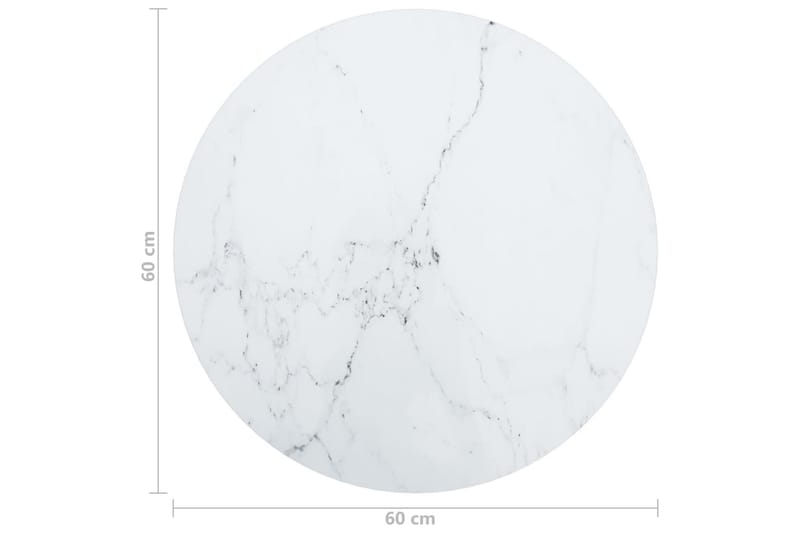 Pöytälevy valkoinen Ã˜60x0,8 cm karkaistu lasi marmorikuvio - Huonekalut - Pöytä & ruokailuryhmä - Pöydän tarvikkeet - Pöytälevy