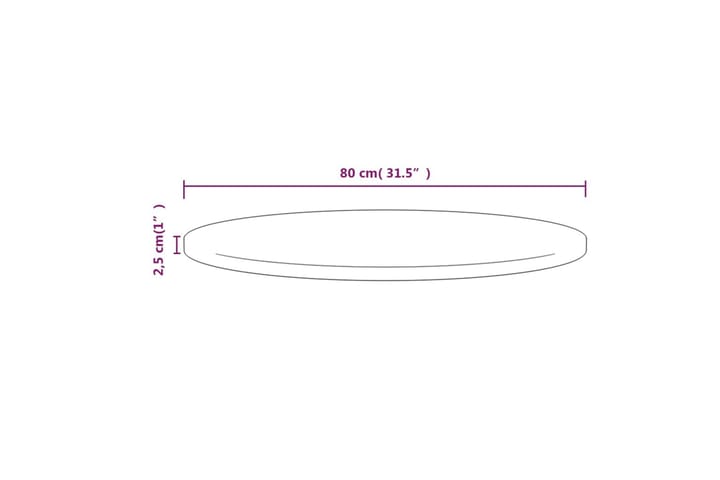 Pöytälevy valkoinen Ã˜80x2,5 cm täysi mänty - Valkoinen - Pöytälevy - Pöydänjalat & tarvikkeet