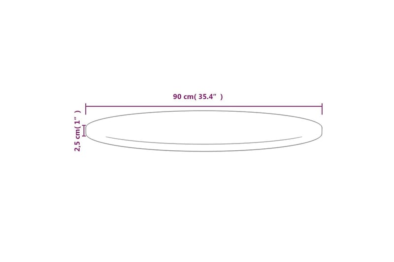 Pöytälevy valkoinen 90x2,5 cm täysi mänty - Valkoinen - Huonekalut - Pöytä & ruokailuryhmä - Pöydän tarvikkeet - Pöytälevy
