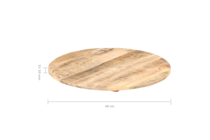 Pöytälevy täysi mangopuu pyöreä 15-16mm 40 cm - Ruskea - Pöytälevy - Pöydänjalat & tarvikkeet