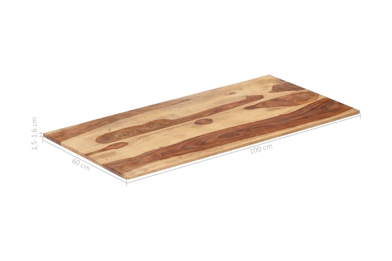 Pöytälevy täysi seesampuu 15-16mm 60x100 cm - Ruskea - Huonekalut - Pöytä & ruokailuryhmä - Pöydän tarvikkeet - Pöytälevy