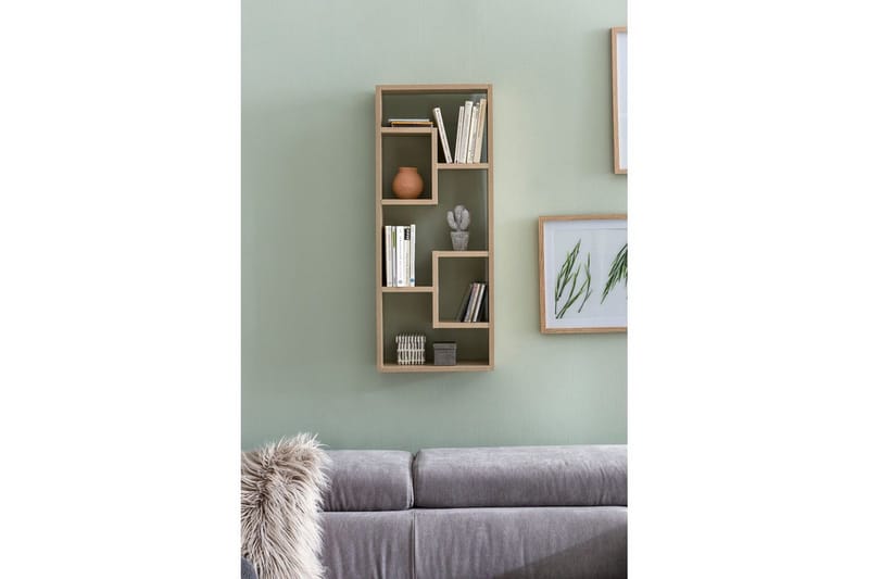 Seinähylly Wohnling melamiinipäällystetty MDF, säilytyshylly, moderni tyyli Sonoma - Sonoma - Säilytys - Hylly - Kirjahylly
