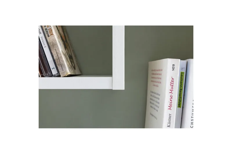 Seinähylly Wohnling melamiinipäällystetty MDF, säilytyshylly, moderni tyyli Valkoinen - Valkoinen - Säilytys - Hylly - Kirjahylly