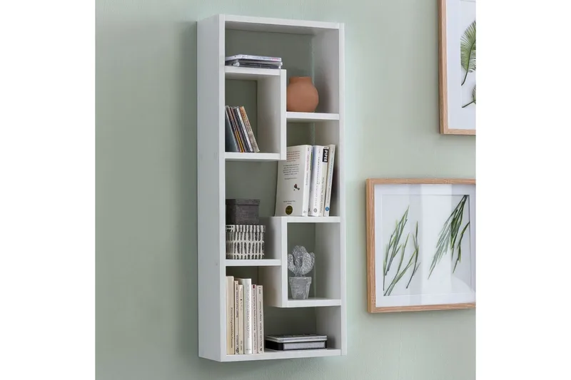 Seinähylly Wohnling melamiinipäällystetty MDF, säilytyshylly, moderni tyyli Valkoinen - Valkoinen - Säilytys - Hylly - Kirjahylly