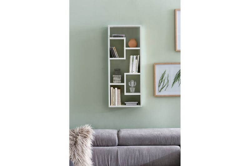 Seinähylly Wohnling melamiinipäällystetty MDF, säilytyshylly, moderni tyyli Valkoinen - Valkoinen - Säilytys - Hylly - Kirjahylly