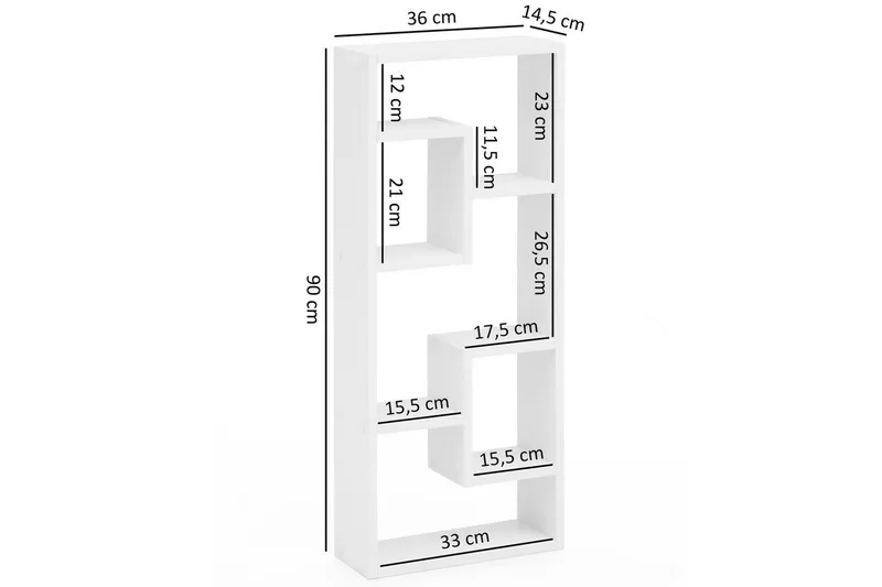 Seinähylly Wohnling melamiinipäällystetty MDF, säilytyshylly, moderni tyyli Valkoinen - Valkoinen - Säilytys - Hylly - Kirjahylly