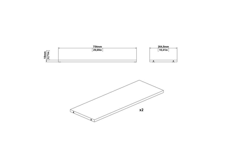 Trysil Hyllylevy 75,4x26,45 cm - Valkoinen - Talo & remontointi - Keittiö & kylpyhuone - Keittiö & kodinhoitohuone - Keittiön sisustus - Keittiöhylly