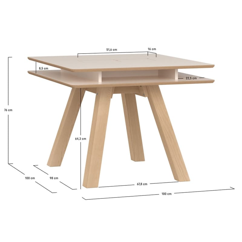 Pöytä 4 You Fresh - 100 x 100 cm - Huonekalut - Pöytä & ruokailuryhmä - Ruokapöydät & keittiön pöydät