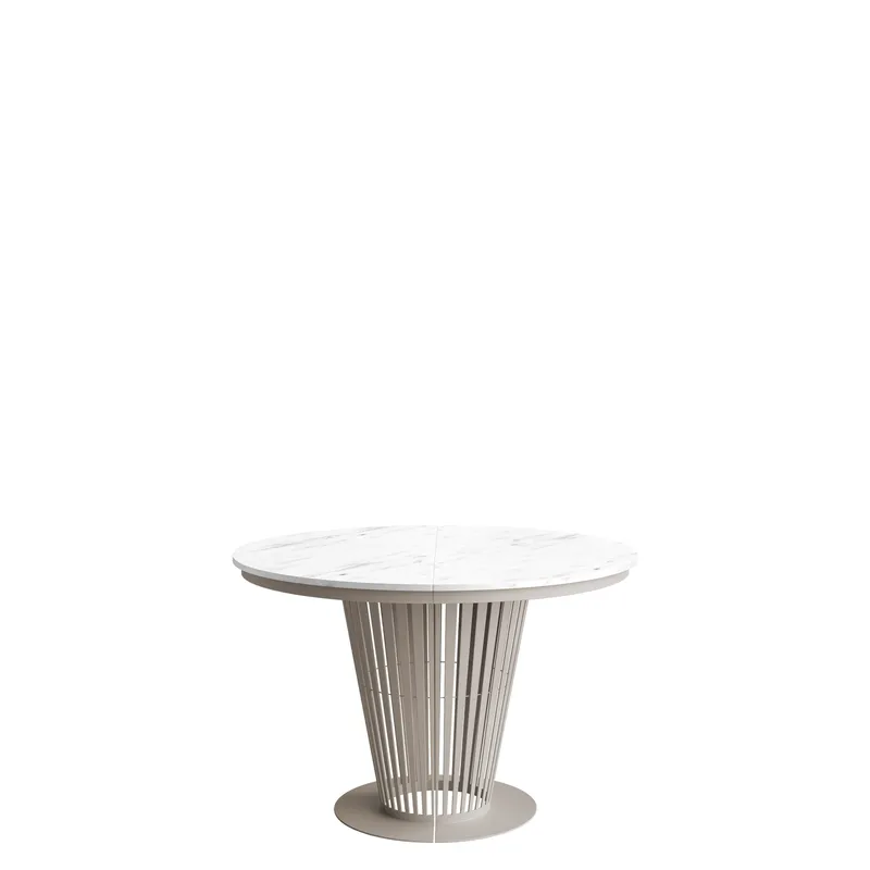 pöytä ELANTRA 120 -jatkettava pöytä beige, valkoinen marmori, undefined