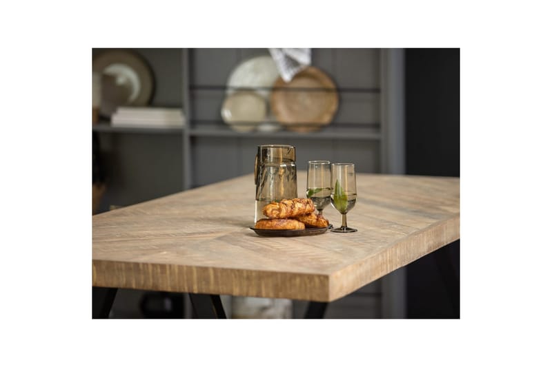 Pöytä Tablo Mango Fischgrätmuster - Neliö, 180x90 cm - Huonekalut - Pöytä & ruokailuryhmä - Ruokapöydät & keittiön pöydät