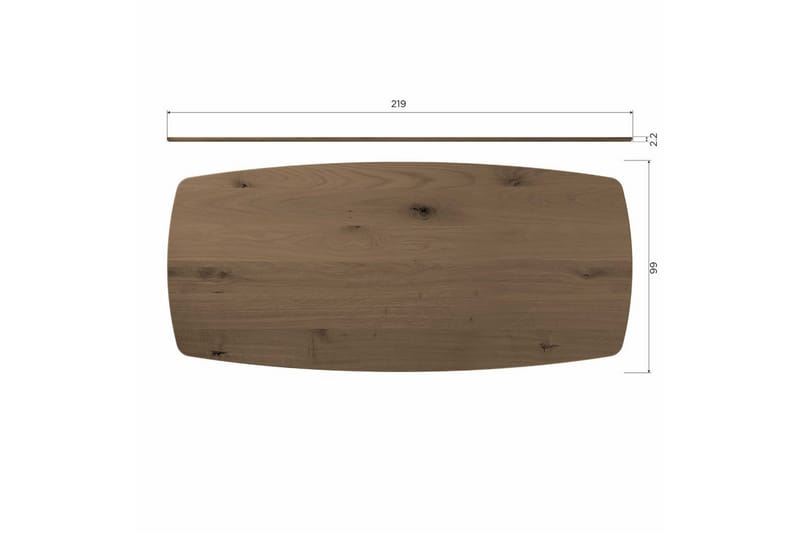 Pöytä Tablo Tanskand-mallinen, soikea - Kashmirinruskea, 220x100 cm - Huonekalut - Pöytä & ruokailuryhmä - Ruokapöydät & keittiön pöydät