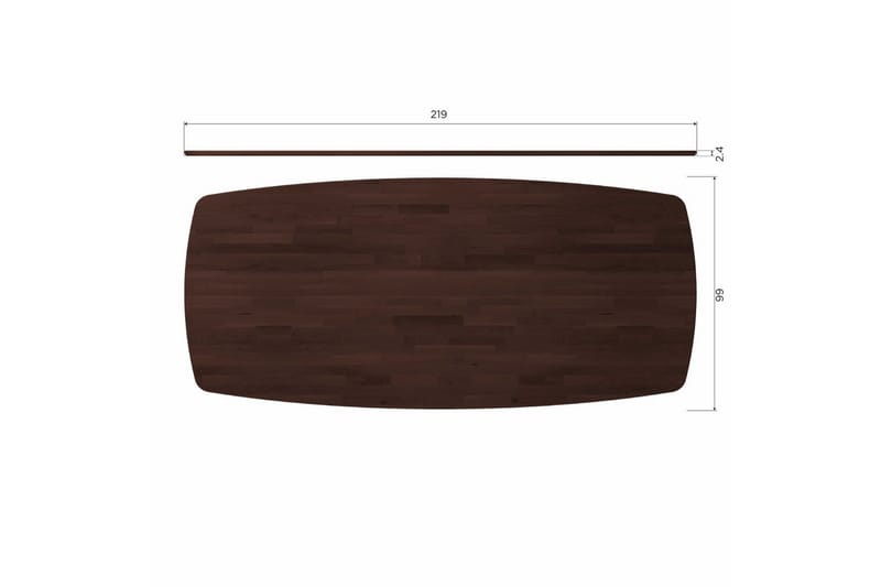 Pöytä Tablo Tanskand-mallinen, soikea - Mystic Brown, Mysteeri Ruskea, 220x100 cm - Huonekalut - Pöytä & ruokailuryhmä - Ruokapöydät & keittiön pöydät