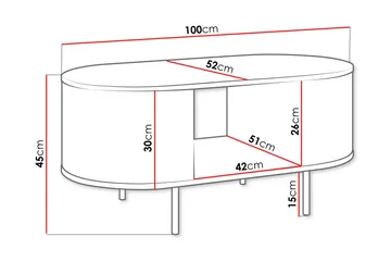 Pantego Sohvapöytä 100x52 cm - Ruskea - Huonekalut - Pöytä & ruokailuryhmä - Sohvapöytä