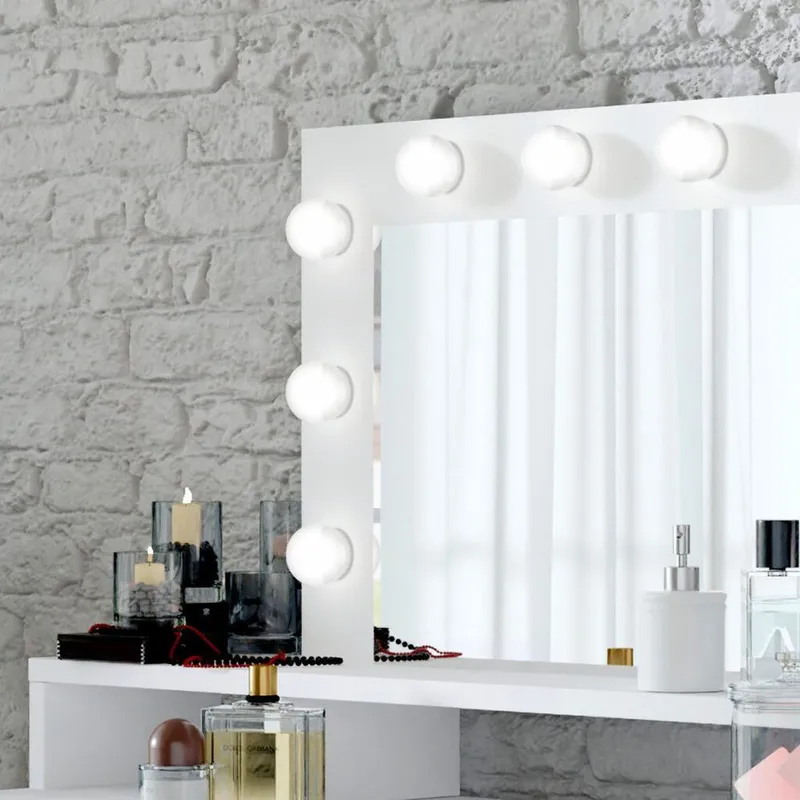 Peilipöytä Diva, 3 laatikkoa - Huonekalut - Pöytä & ruokailuryhmä - Meikki- & kampauspöydät - Meikkipöytä valolla