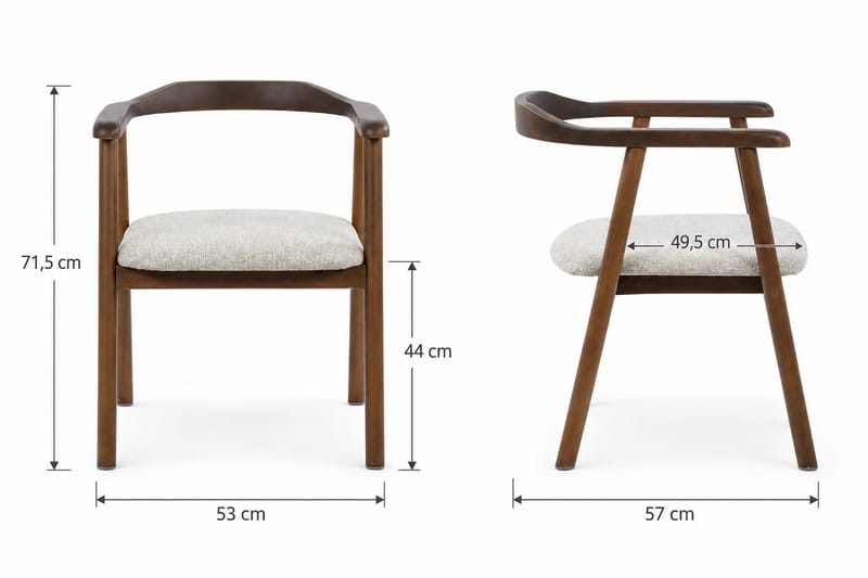 Peyra jatkettava pyöreä pöytä 120-220 cm, savutammi, ja 4 Jolie-ruokatuolia - Savustettu tammi - Huonekalut - Pöytä & ruokailuryhmä - Ruokailuryhmä