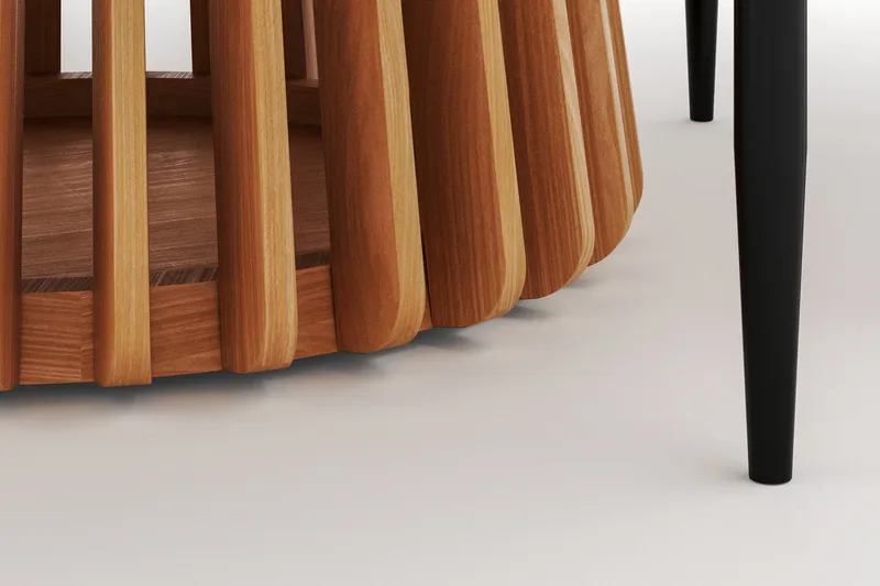 Peyra Ruokapöytä 120 cm Pyöreä ja 4 Sawako Tuolia - Luonnonväri - Huonekalut - Pöytä & ruokailuryhmä - Ruokailuryhmä