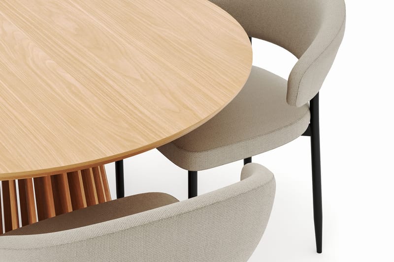 Peyra Ruokapöytä 120 cm Pyöreä ja 4 Sawako Tuolia - Luonnonväri - Huonekalut - Pöytä & ruokailuryhmä - Ruokailuryhmä