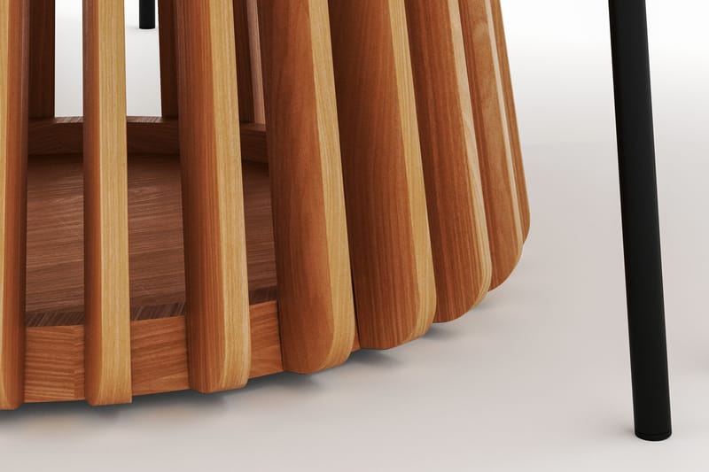 Peyra Ruokapöytä 120 cm Pyöreä ja 4 Gemmiano Tuolia - Luonnonväri - Huonekalut - Pöytä & ruokailuryhmä - Ruokailuryhmä