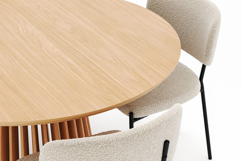 Peyra Ruokapöytä 120 cm Pyöreä ja 4 Gemmiano Tuolia - Luonnonväri - Huonekalut - Pöytä & ruokailuryhmä - Ruokailuryhmä