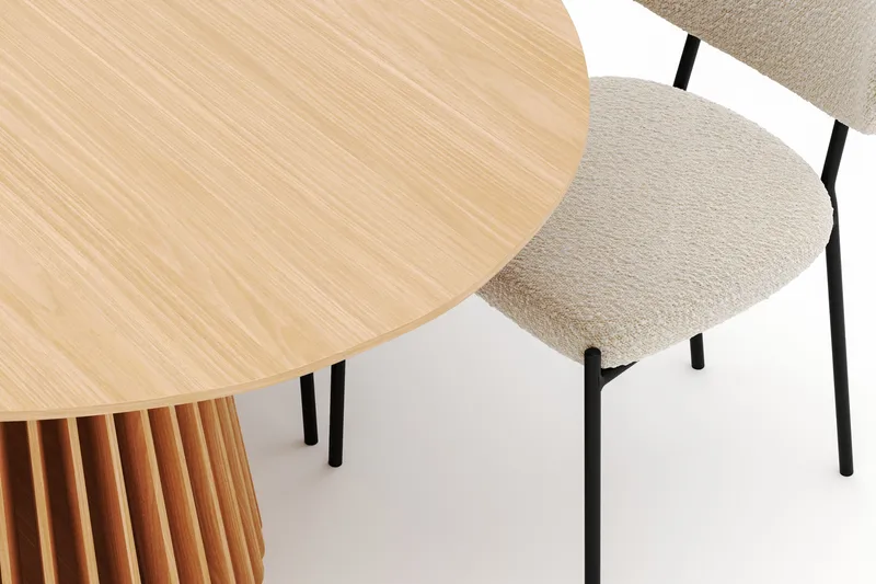 Peyra Ruokapöytä 200 cm Soikea ja 6 Gemmiano Tuolia - Luonnonväri - Huonekalut - Pöytä & ruokailuryhmä - Ruokailuryhmä