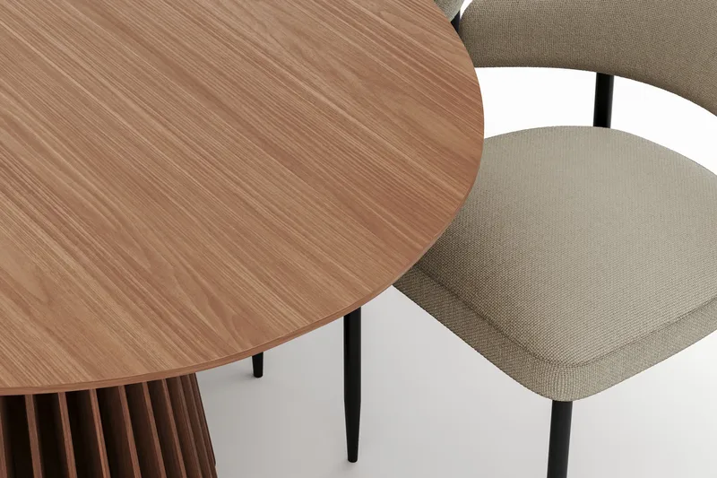 Peyra Soikea Ruokapöytä 200 cm ja 6 Sawako Tuolia - Pähkinä - Huonekalut - Pöytä & ruokailuryhmä - Ruokailuryhmä