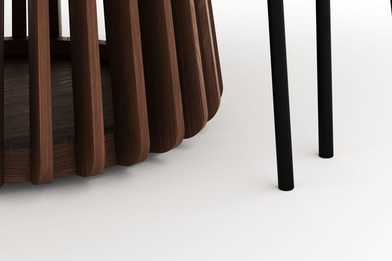 Peyra Pyöreä Ruokapöytä 120 cm ja 4 Gemmiano Tuolia - Pähkinä - Huonekalut - Pöytä & ruokailuryhmä - Ruokailuryhmä