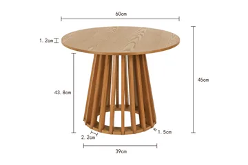 Peyra pyöreä sohvapöytä/sarjapöytä 86/60 cm, viilu - Tammi - Huonekalut - Pöytä & ruokailuryhmä - Sohvapöytä