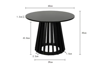Peyra pyöreä sohvapöytä 60 cm, viilu - Mustaksi petsattu tammi - Huonekalut - Pöytä & ruokailuryhmä - Sohvapöytä