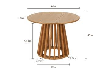 Peyra pyöreä sohvapöytä 60 cm, viilu - Tammi - Huonekalut - Pöytä & ruokailuryhmä - Sohvapöytä