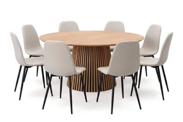 Beige / mustat metallijalat - Pähkinä
