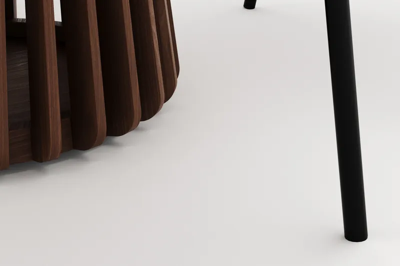 Peyra Pyöreä Ruokapöytä 120 cm ja 4 Berit Tuolia - Pähkinä - Huonekalut - Pöytä & ruokailuryhmä - Ruokailuryhmä