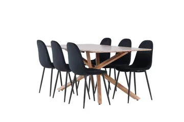 Piazza Ruokailuryhmä 180 cm Suorakulmainen jossa 6 Polar tuolia