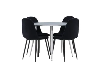 Plaza Ruokailuryhmä 100 cm Pyöreä jossa 4 Polar tuolia