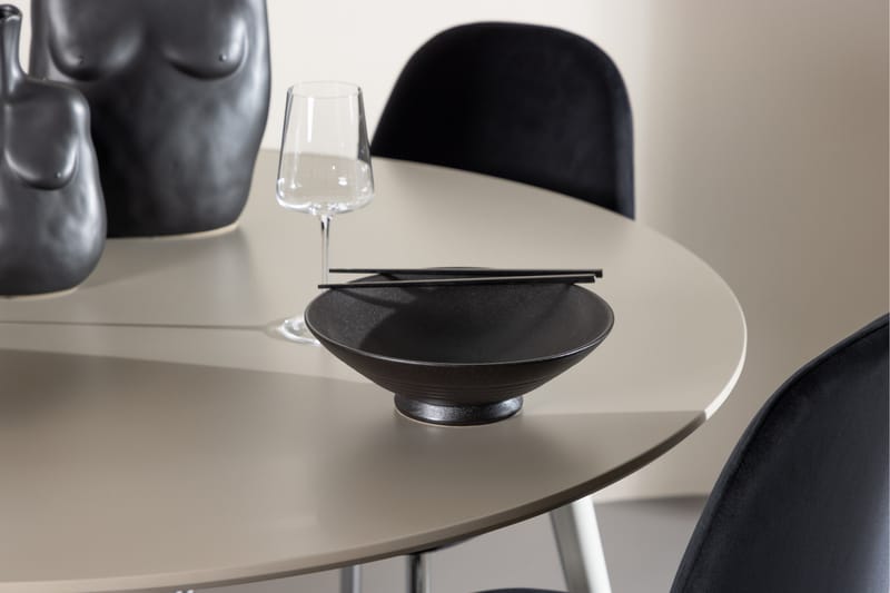 Plaza Ruokailuryhmä 120 cm Pyöreä jossa 4 Polar tuolia - Beige/Musta - Huonekalut - Pöytä & ruokailuryhmä - Ruokailuryhmä