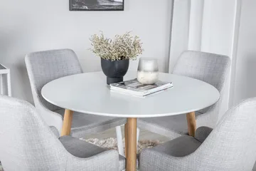 Plaza-ruokapöytä 100 cm ja 4 Plaza-ruokatuolia - Huonekalut - Pöytä & ruokailuryhmä - Ruokailuryhmä