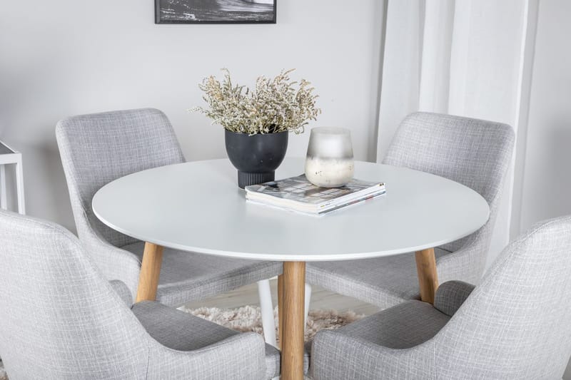 Plaza-ruokapöytä 100 cm ja 4 Plaza-ruokatuolia - Huonekalut - Pöytä & ruokailuryhmä - Ruokailuryhmä