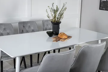 Polar-ruokapöytä 180 cm ja 6 Velvet Deluxe -samettituolia - Huonekalut - Pöytä & ruokailuryhmä - Ruokailuryhmä