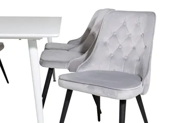 Polar-ruokapöytä 180 cm ja 6 Velvet Deluxe -samettituolia - Huonekalut - Pöytä & ruokailuryhmä - Ruokailuryhmä
