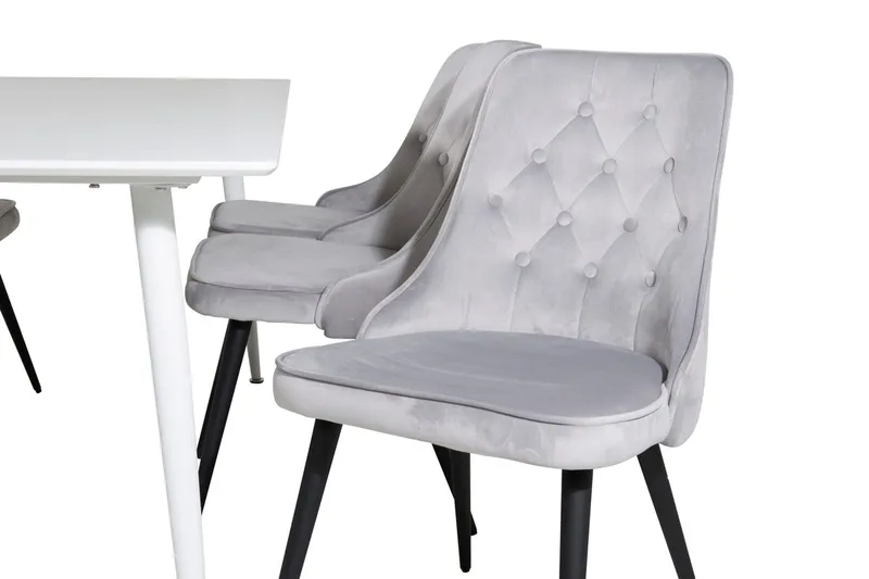 Polar-ruokapöytä 180 cm ja 6 Velvet Deluxe -samettituolia - Huonekalut - Pöytä & ruokailuryhmä - Ruokailuryhmä