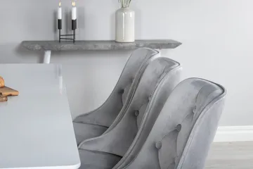Polar-ruokapöytä 180 cm ja 6 Velvet Deluxe -samettituolia - Huonekalut - Pöytä & ruokailuryhmä - Ruokailuryhmä