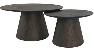 Portbello 60 cm pyöreä sohvapöytä kartiomaisella pylväsjalalla tammea - Ruskea - Huonekalut - Pöytä & ruokailuryhmä - Sohvapöytä