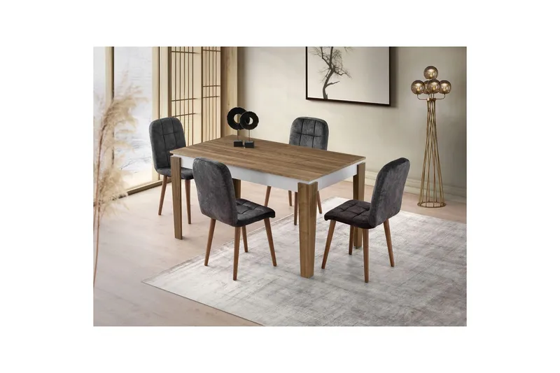 Pradera Ruokapöytä 175 cm Suorakulmainen - Pähkinä/Valkoinen - Huonekalut - Pöytä & ruokailuryhmä - Ruokapöydät & keittiön pöydät